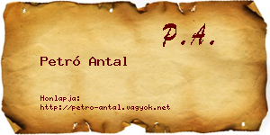 Petró Antal névjegykártya